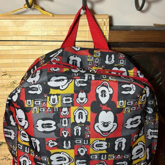 Walt Disney World Backpack Mickey Mouse Expressions Red Yellow Grey EUC - Picture 4 of 17